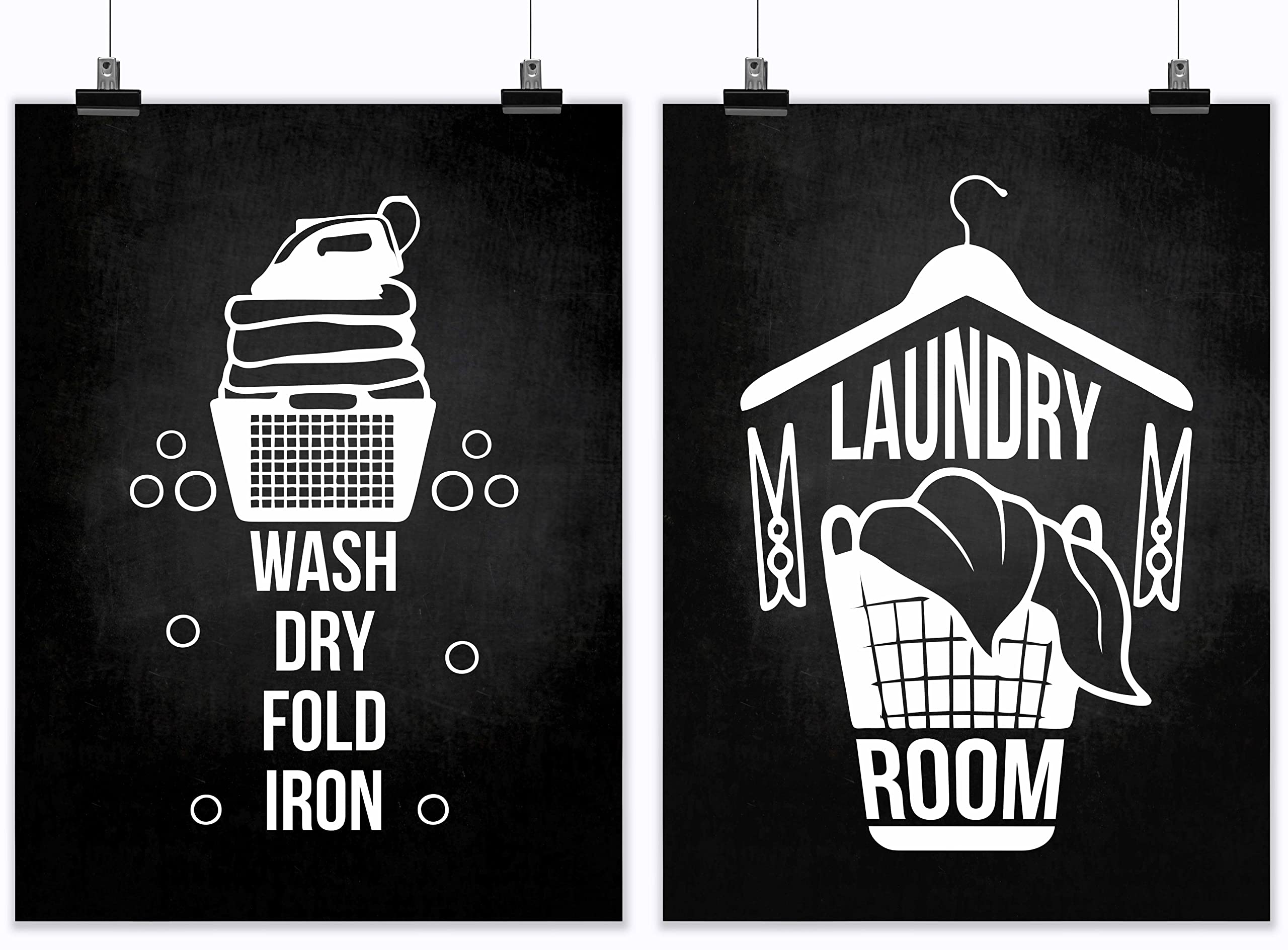 Inkdotpot 2 Piece Laundry Poster for Laundry Room Decor Wash Dry Fold Iron, Laundry Room Posters Wall Art Signs Wall Decor for Home Laundry, 12x18 Inch — image 1
