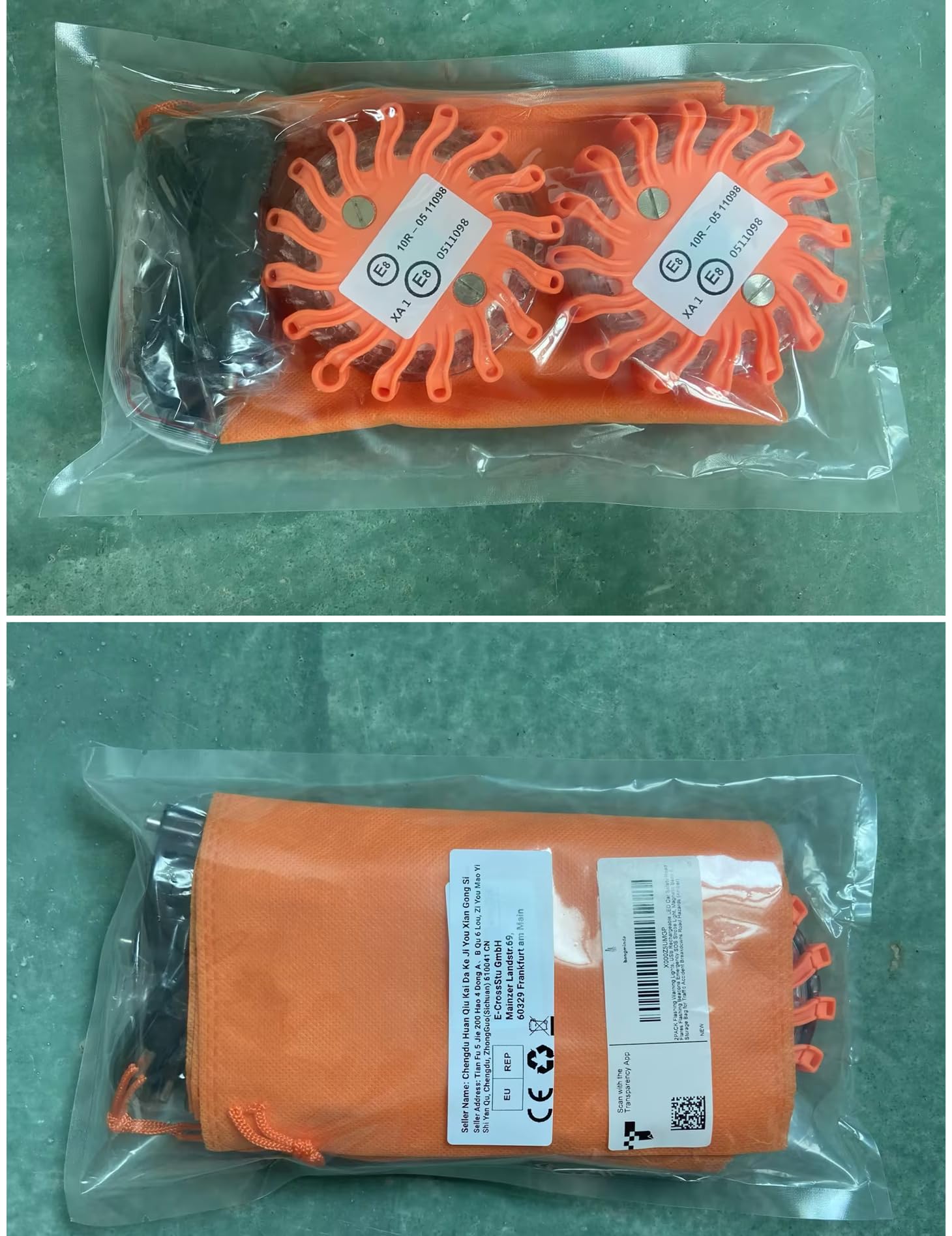 STARPIA Luces LED de Advertancia, 2pcs USB Recargable para Coche Emergencia LUZ Estroboscópica con Base Magnética&Bolsa (ámbar)
