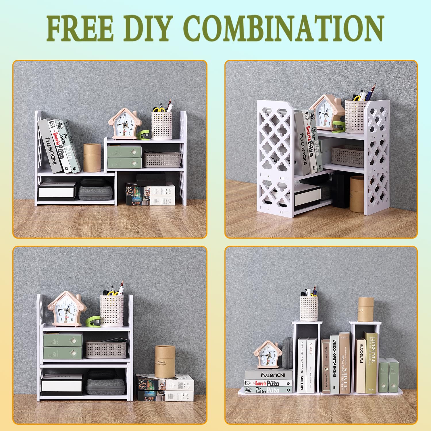 Felmis Desktop Organizers Shelves For Office Desk, Small Bookshelf - View #7