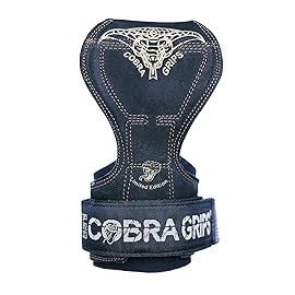 Cobra Grips FIT Women Weight Lifting Gloves Heavy Duty Straps Alternative Power Lifting Hooks Best for Deadlifts with Adjustable Neoprene Padded Wrist Wrap Support Bodybuilding (FIT Black Leather)