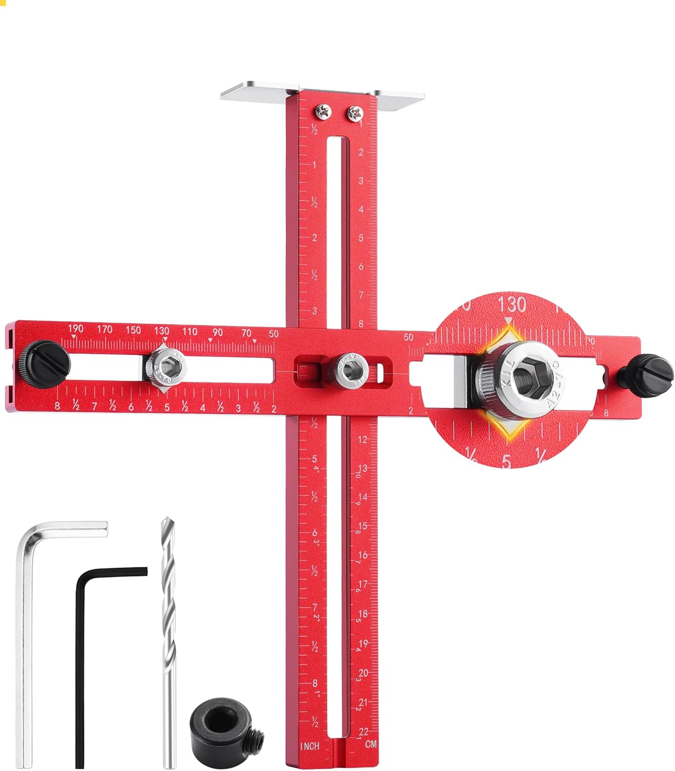 Cabinet Hardware Handle Jig, Aluminum Cabinet Pull Template Tool for Drawers/Doors, Cabinet Knob Installation Tool for Fast, Direct Drilling, Easy & Quick Handle Mounting, Fits 2-7" Pulls