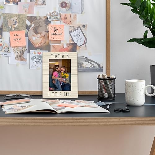 Miniatura 4 de Collar de Fotos Yiayia 4x6, Collar de Fotos de Madera Yiayia, Regalos de Navidad, Día de la Madre y Cumpleaños para Yiayias de su Nieta, Pequeños