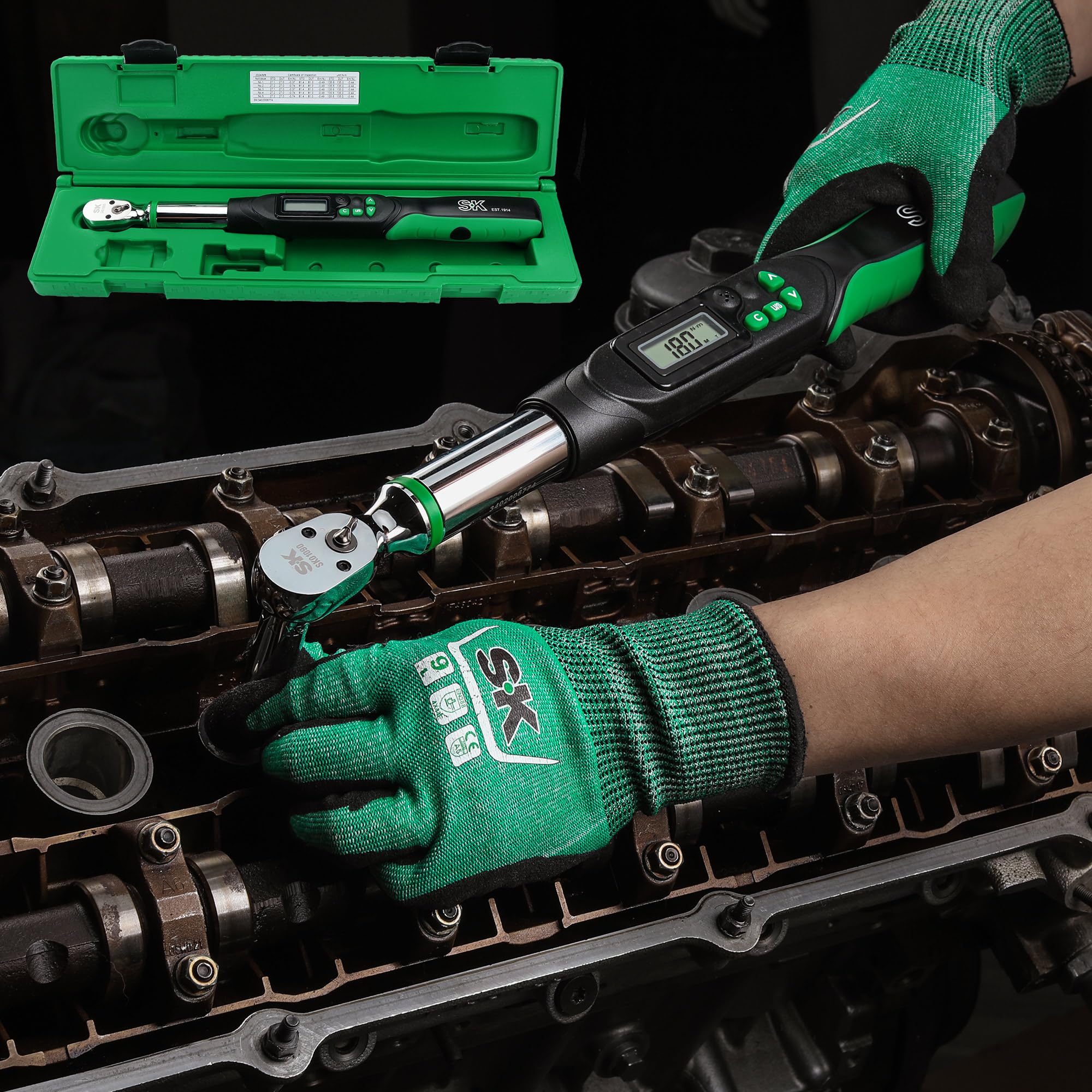 Snapklik.com : 3/8" Drive Digital Torque Wrench, 6.8 To 135 N-M, LED ...