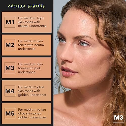 Miniatura 3 de COVER FX Base Power Play, Shade M4, cobertura completa construible, impermeable, a prueba de sudor, a prueba de transferencia, acabado mate natural,