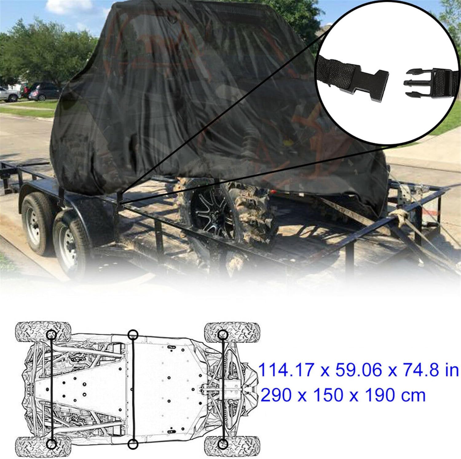 munirater Side by Side Utility Vehicle Cover Replacement for RZR 500 570 800 900