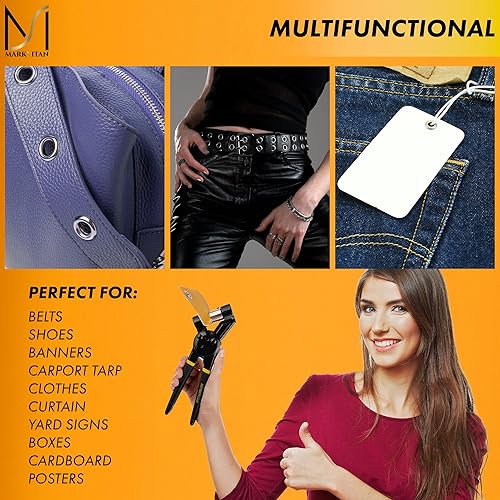 Miniatura 9 de MARKYITAN - Kit de herramientas con ojales de 0.217 in y 0.394 in, kit de alicates de presión manual multitamaño con 2 barras hexagonales y 500