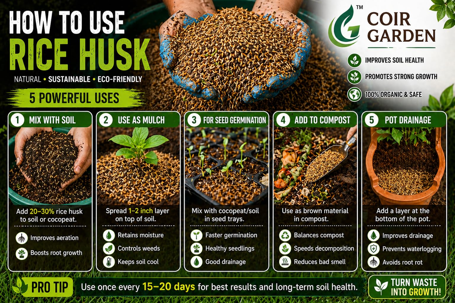 Organic Rice Husk Powder - 1 KG -5 Organic Rice Husk Powder - 1 KG -5