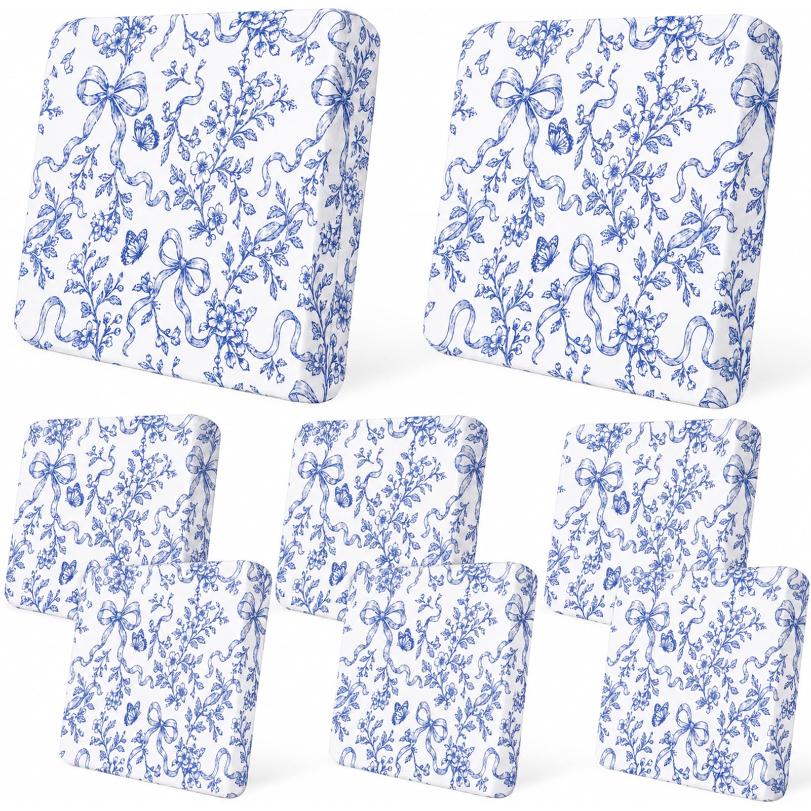 8Pcs Patio Cushion Covers Stretch Outdoor Furniture Protector Slipcovers