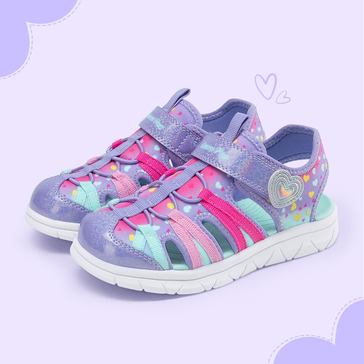 DREAM PAIRS Toddler Boys Girls Sport Sandals Cute Breathable Lightweight Outdoor Play Casual Closed Toe Hook and Loop for Toddlers/Little/Big Kids