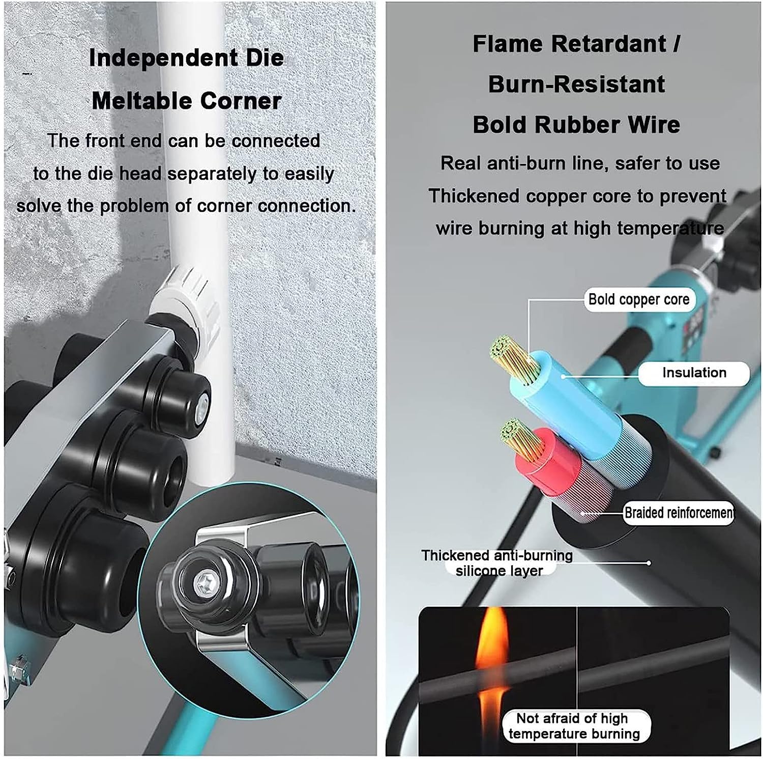 PPR Plastic Pipe Welding Machine, Pipe Fusion Welder Handheld Socket Fusion Welder, Digital Display Hot-Melt Plastic Welding Machine for PPR, PE, PP Pipes