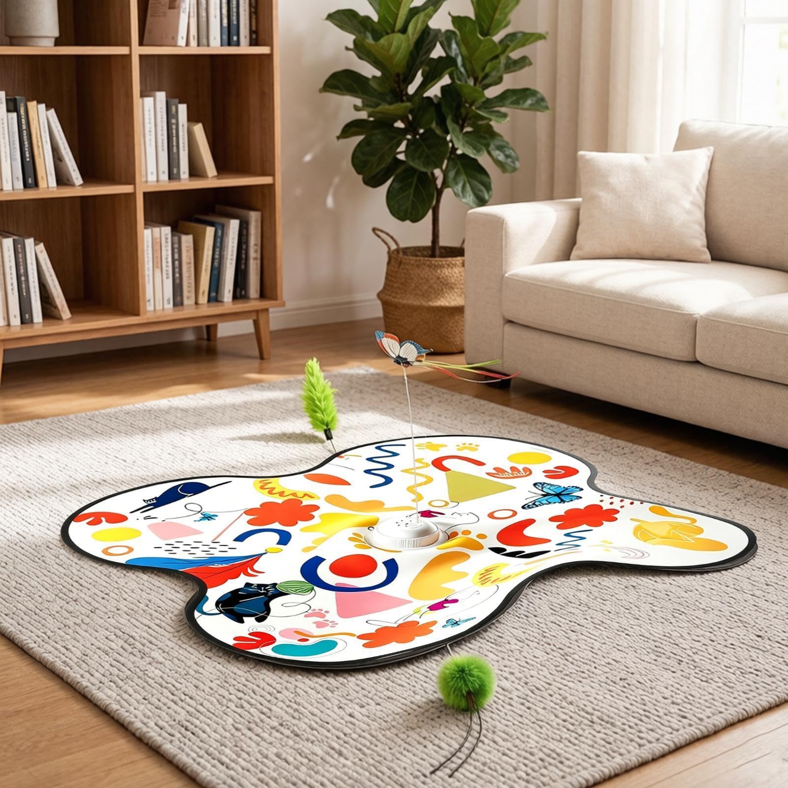 Giocattoli Interattivi Da Interno Per Gatti Gioco Interattivo a 3 Velocità | Giocattoli Per Da Interno Grattare, Addestramento, Antinoia, Stimolazione Mentale, Gioco