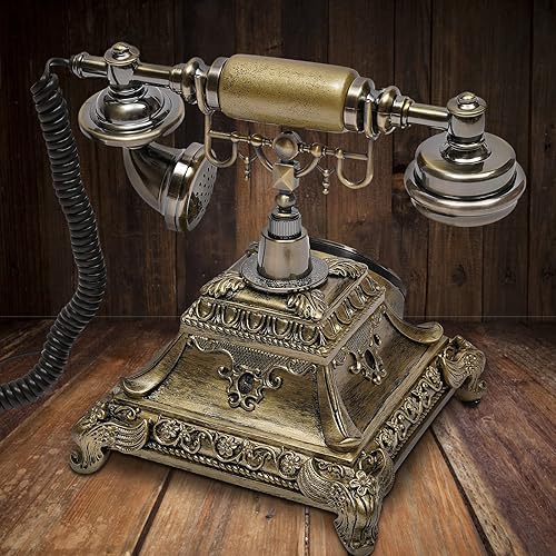 Miniatura 3 de Retro Rotary Tetephone, Vintage Teléfono antiguo con cable Teléfono antiguo Vintage Rotary Dial Teléfono, oficina y hogar fijo