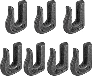 SINJEUN Pack of 7 Weld On Grab Hooks 3/8 Inch, G70 Heavy Duty Forged Clevis Grab Chain Hooks, Weld-On Clevis Grab Chain Hooks for Tractor Bucket, Truck, UV, Trailer, WLL 6600 Lbs