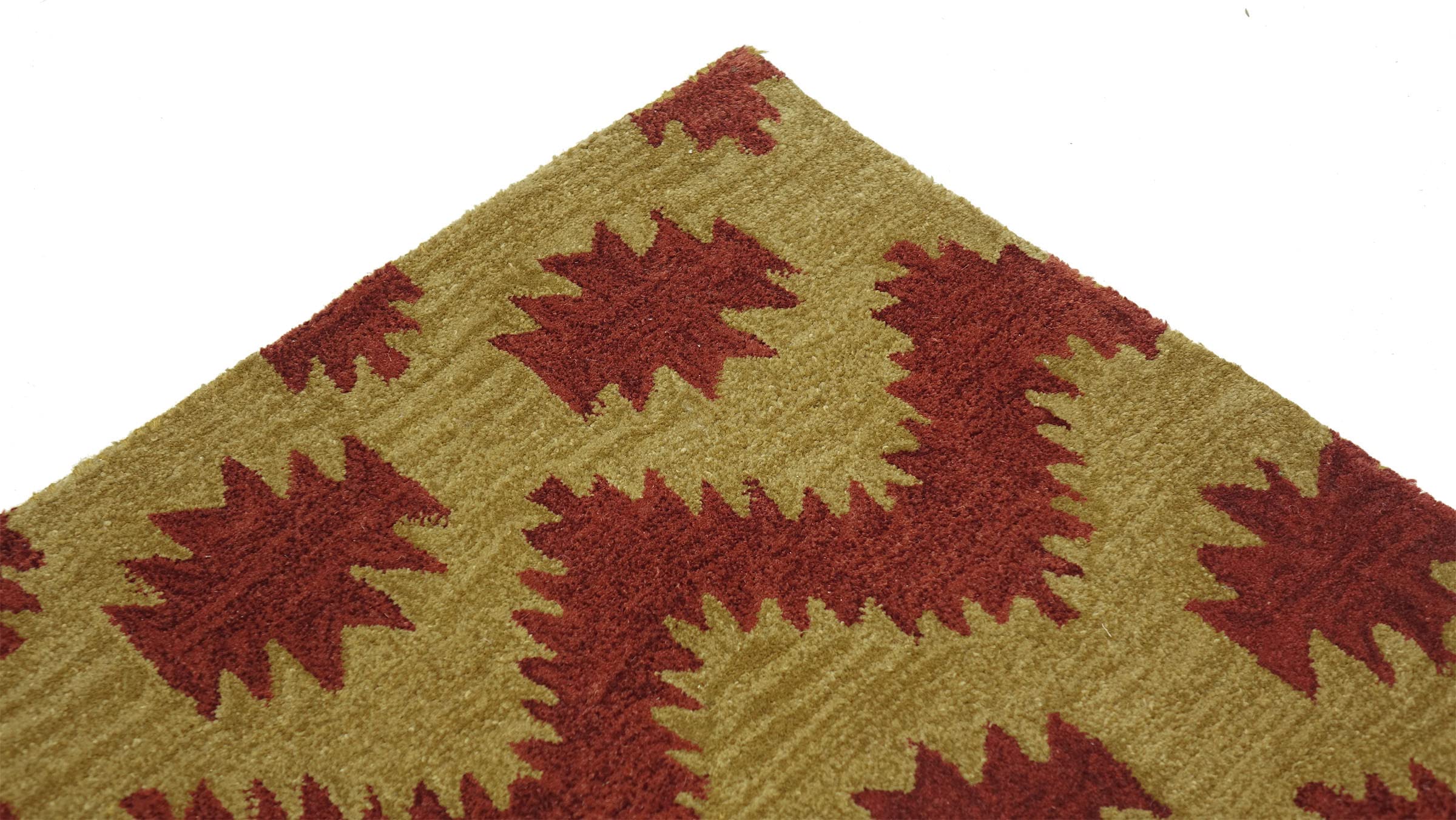 Tapis en laine fait à la main 120 x 180 cm - Or à motifs - Fait main - 120 x 180 cm