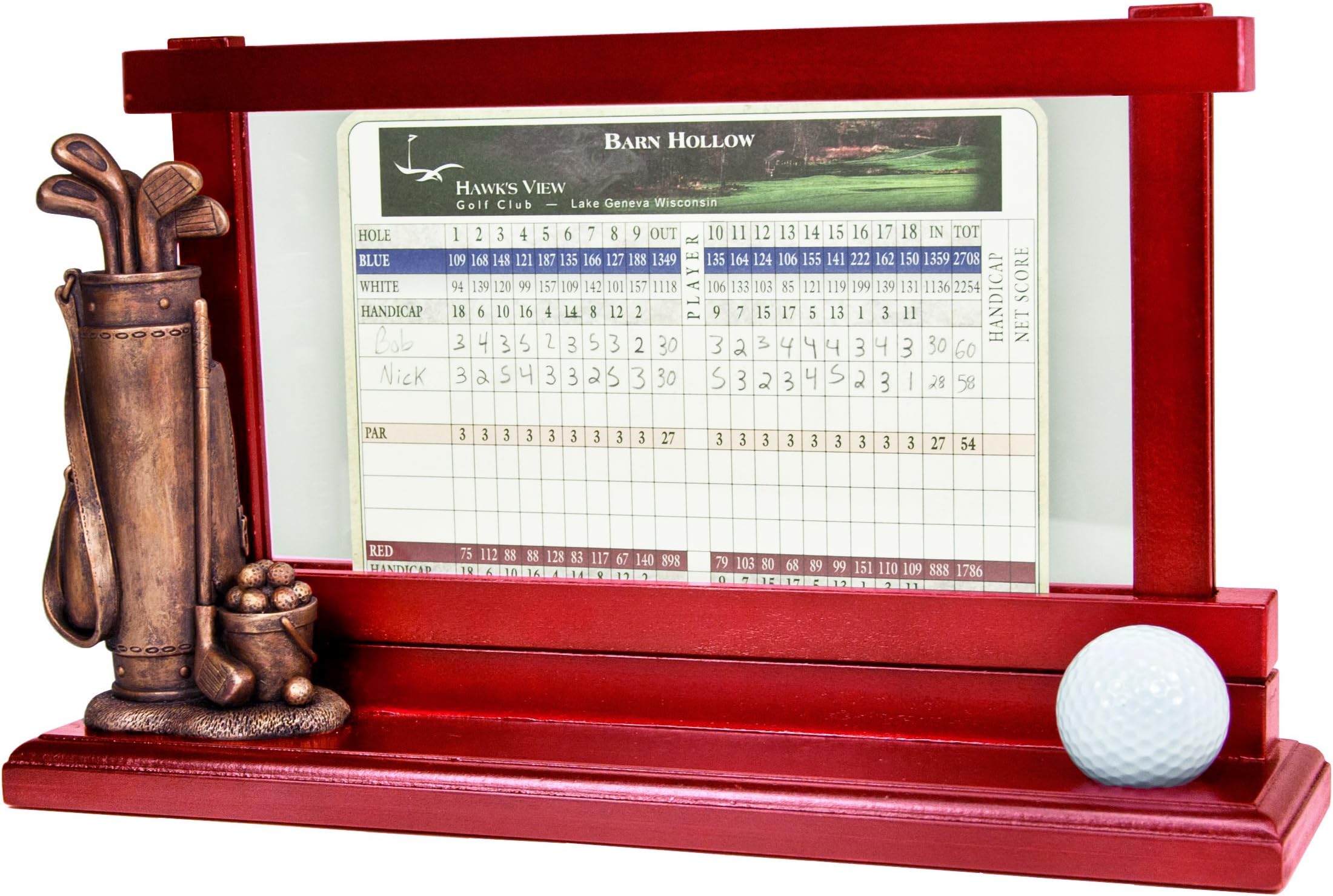 Clubhouse Collection Golf Gifts and Gallery Score Card Holder and Ball Holder