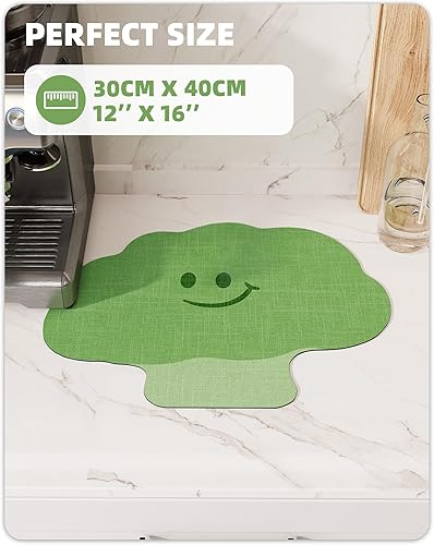 Miniatura 6 de Color&Geometry Lindos tapetes de secado de platos para encimera de cocina, tapete de drenaje súper absorbente, resistente al calor, fácil de