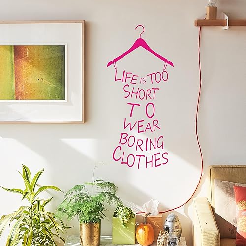Miniatura 8 de Proverb Series Life Is Too Short to WearFashion Lady's - Vinilo removible para decoración de pared, calcomanía mural con texto en inglés "Life Is