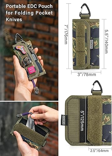 Vista 12 de TACTICAL GEEK - Organizador de bolsa A2 L, cartera de mano de nailon, bolsillo de almacenamiento EDC multiusos, organizador de bolsillo Negro grande