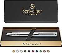 Vista 83 de Scriveiner Green Rollerball EDC Luxury Pen, Stunning Pocket Pen with Chrome Finish, Cool Writing Pen, Best Gift for Men & Women, German Schmidt