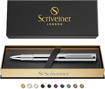 Amazon | Scriveiner シルバー クローム ボールペン EDC 高級 ペン