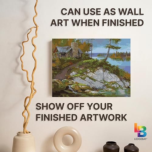 Miniatura 173 de Ledgebay - Pintura por número para adultos – Kits de pintura por números, pintura sin arrugas por números para adultos principiantes, 12 x 16