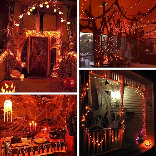 Miniatura 8 de 1 paquete de 1 paquete de luces solares de Navidad multicolor de 180 pies, 500 LED, color blanco cálido, tira de luces solares para exteriores,