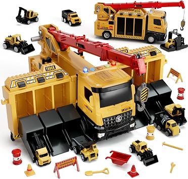 Lehoo Castle Construction Crane Truck Toys for Boys 3 4 5 Year Old