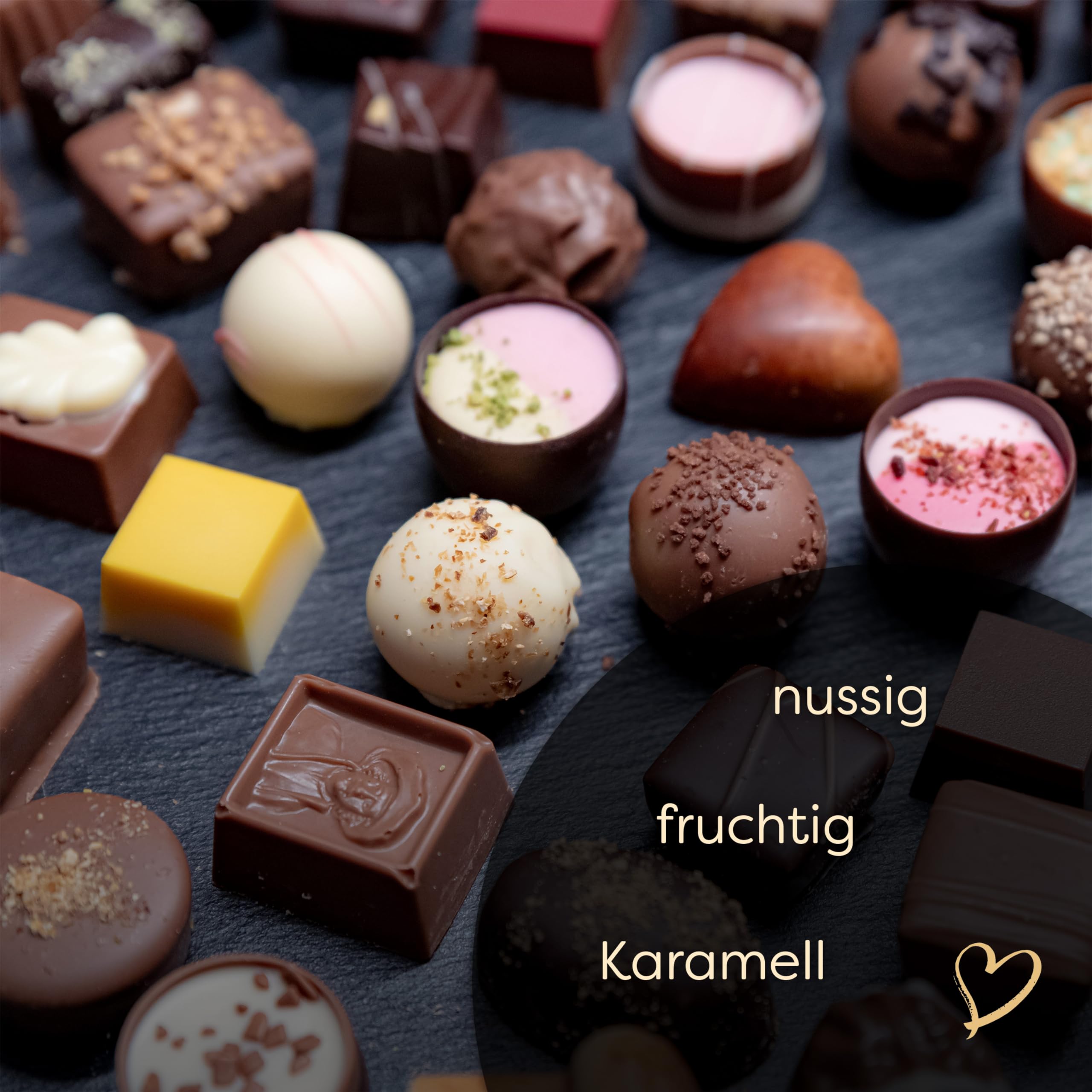 ePralinchen handverarbeitete belgische Luxus-Pralinen | Premium Edition 500g | klassische Pralinenmischung mit Nuss, Frucht, Karamell uvm. | ohne Alkohol | köstliche Schokolade made in Belgium