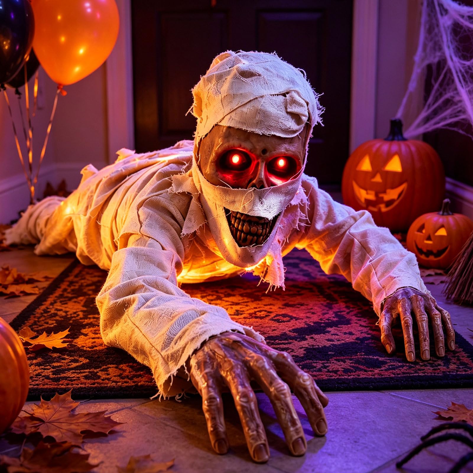 Halloween Deko Gruselig Die Mumie, Kriechende Mumie Halloweendeko 106cm (A)
