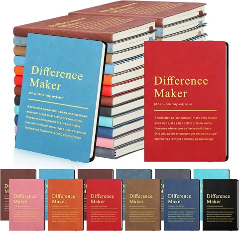 24 Pcs Employee Appreciation Leather Journals - A6 Small Inspirational Notebooks