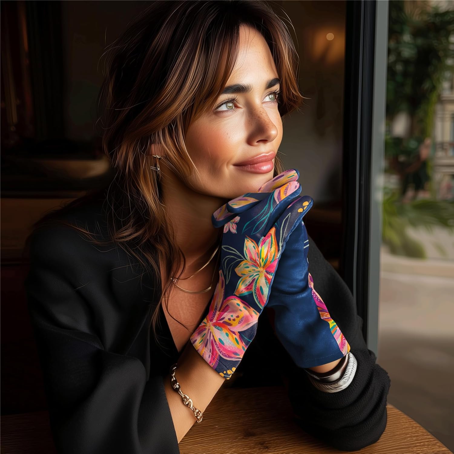 RainCaper ファインアート レディース テキストメッセージグローブ 暖かい タッチスクリーン グローブ オールシーズン 旅行