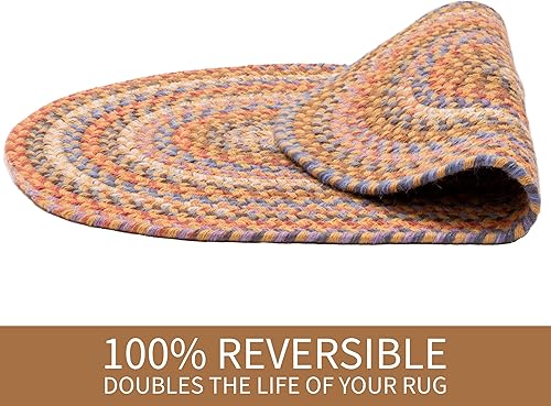 Miniatura 55 de Tapete reversible de lana, texturizado, grueso, trenzado. , Lana, Azul (Blue Dragon) Roca Negra,Azul (Blue Dragon),Mezcla azul y verde,Rojo