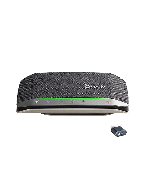 Poly (Plantronics) Sync 20+ Microsoft Teams Certified USB-C Personal Portable Smart Speakerphone, Noise and Echo Reduction, Smartphone via Bluetooth, Up to 20 Hours Talk time, Grey, 8G0X8AA