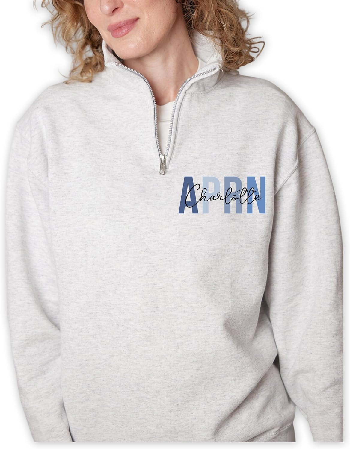 Personalized Nurse Quarter Zip Sweatshirt, Custom Nursing Hoodie with Name, Nurse Sweashirt, Nurses Week Gifts - Image 2