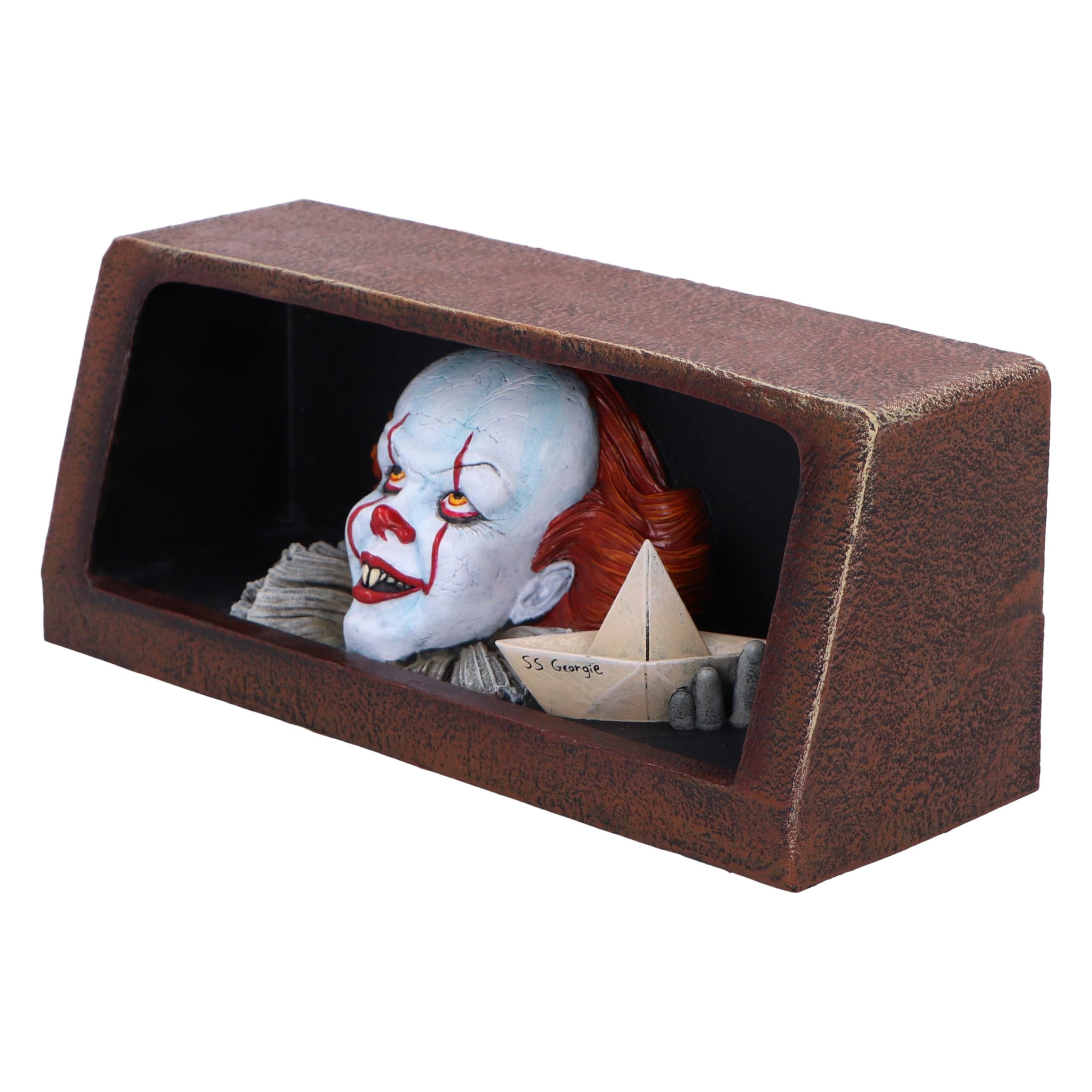 Nemesis Now IT Pennywise Drain - Statuetta luminosa in resina, 20 cm, prodotto ufficiale IT The Clown, Pennywise Clown, decorazione per sala cinema, realizzata in resina finissima