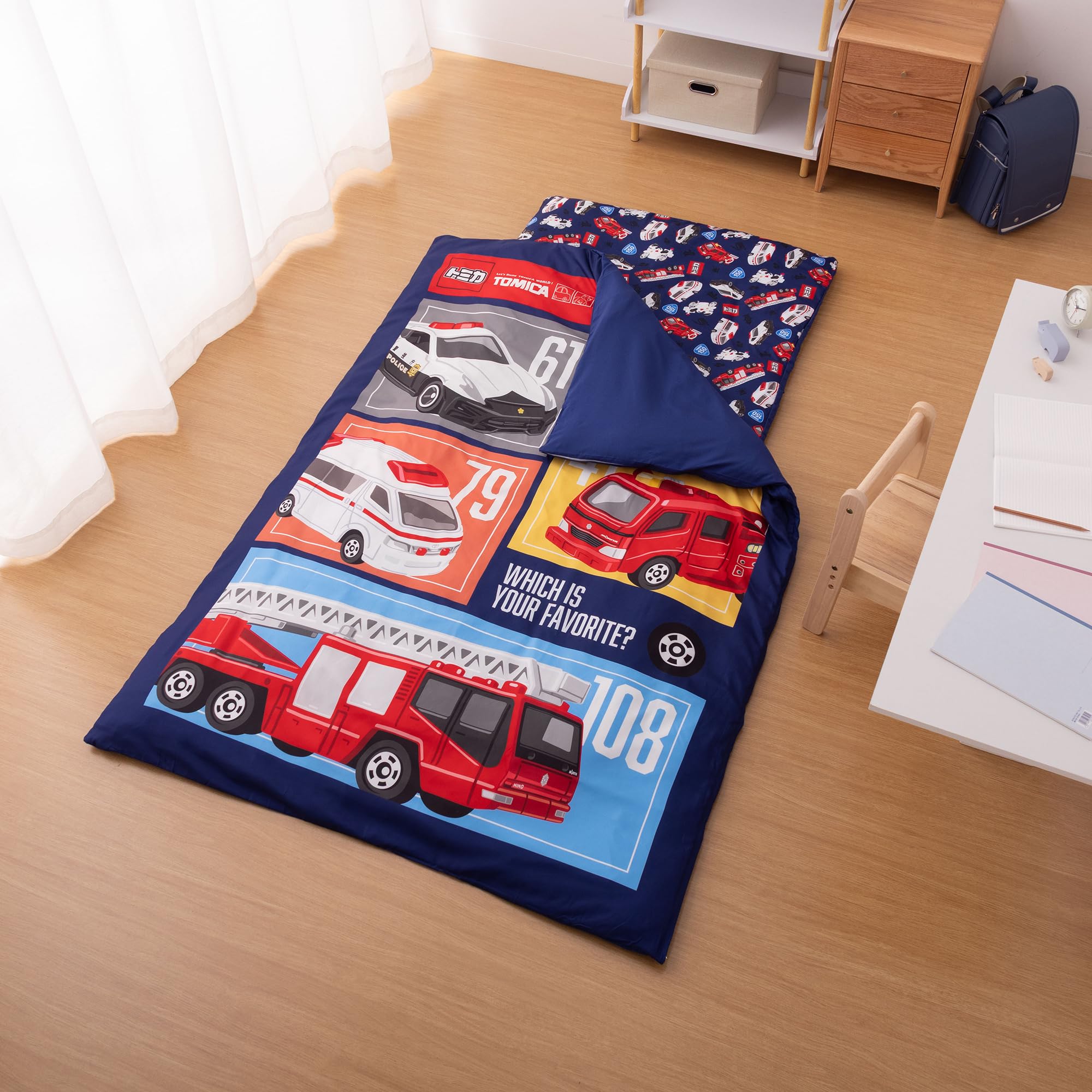 Amazon.co.jp: MORIPiLO トミカ 敷き布団カバー シングル (tomica 緊急