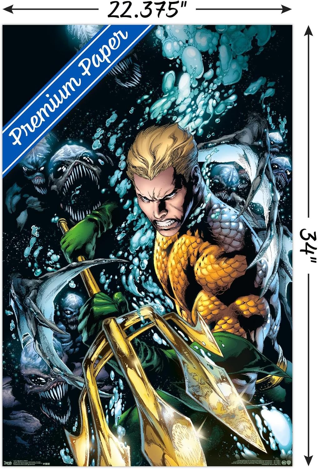 Trends International DC Comics - Aquaman - Trident Wall Poster, 22.375" x 34", Premium Unframed Version