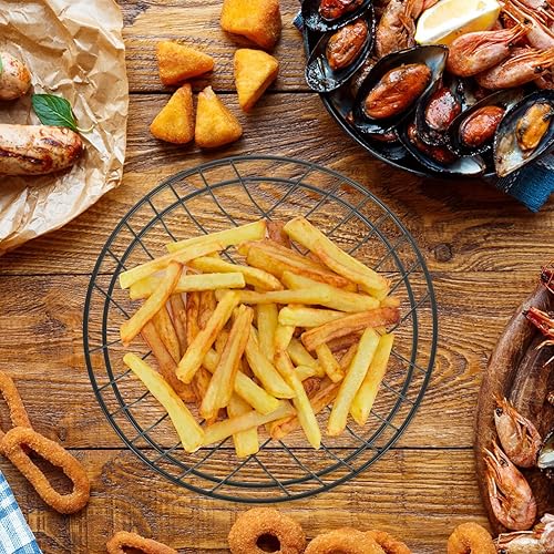 Miniatura 2 de DOITOOL Cesta ovalada de alambre de metal negro, 2 unidades, cestas de comida rápida estilo retro, cestas de metal para servir, reutilizables para