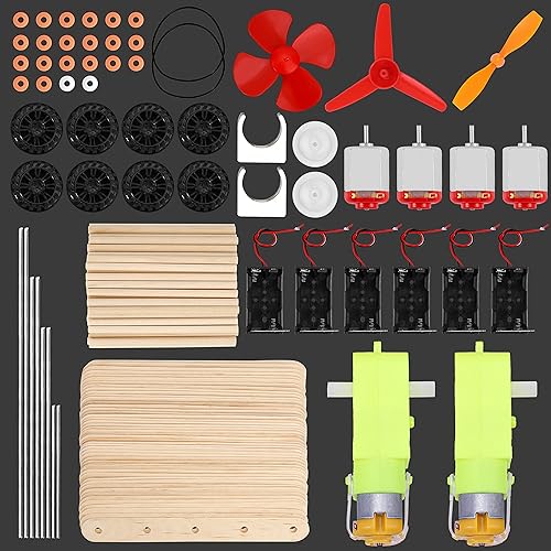 Miniatura 2 de Sntieecr Juego de 6 kits de motor STEM, 159 piezas de mini motor eléctrico, kit de aprendizaje educativo de experimento científico, kit de circuito