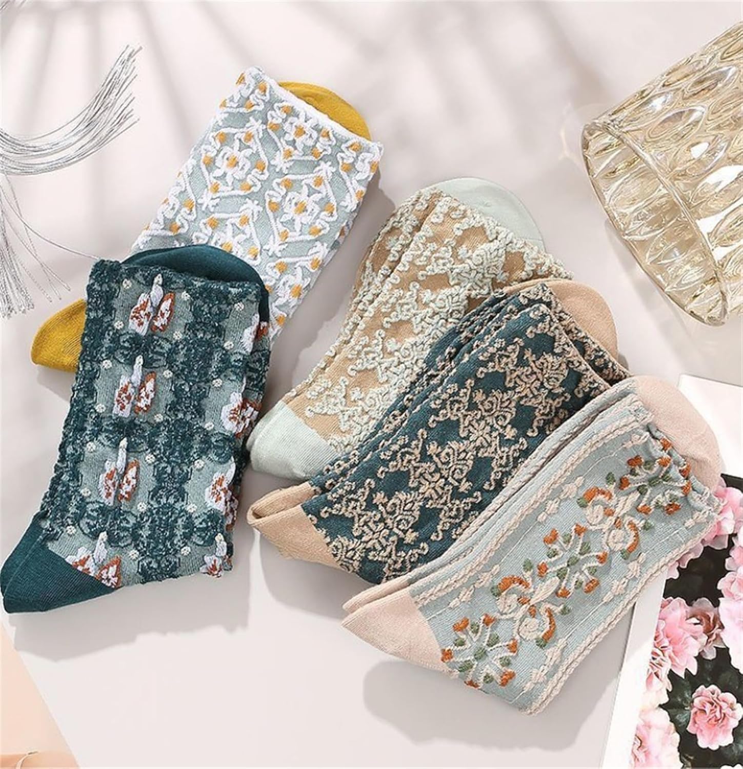 YYaaloa Womens Above Ankle Crew Socks Casual Cotton Socks Cute Fun Novelty Girl Thin Dress Socks - Image 6