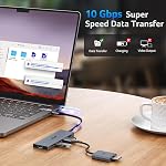 Acer 6-in-1 USB C Hub 10Gbps, USB C à HDMI Adaptateur 4K@60Hz, 2×USB-C 3.2, 1×USB A 3.2, 1×USB 2.0 Transfert de données, 100W PD Port, Type C Multiport Splitter pour Ordinateur portable, MacBook Neo/Air/Pro, iPad Pro