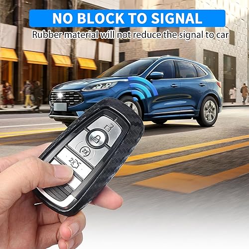 Miniatura 10 de QBUC Funda para llavero Ford, funda protectora de TPU para llave de automóvil con llavero compatible con Ford Fusion F150 F250 F350 F450 F550 Edge