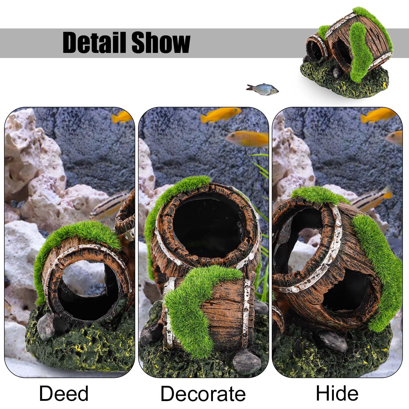 NQEUEPN Fish Tank Broken Barrel Decoration - Image 4