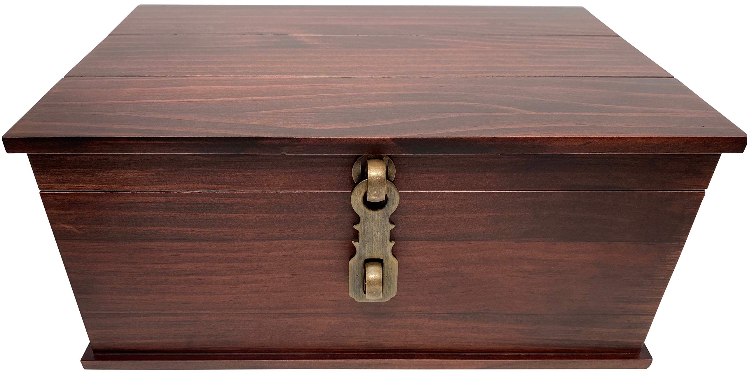 Blake & LakeBlake & Lake Antique Style Wood Storage Box - Decorative box for Home or Office - Wooden Box with Hinged Lid Keepsake Box with Metal Latch