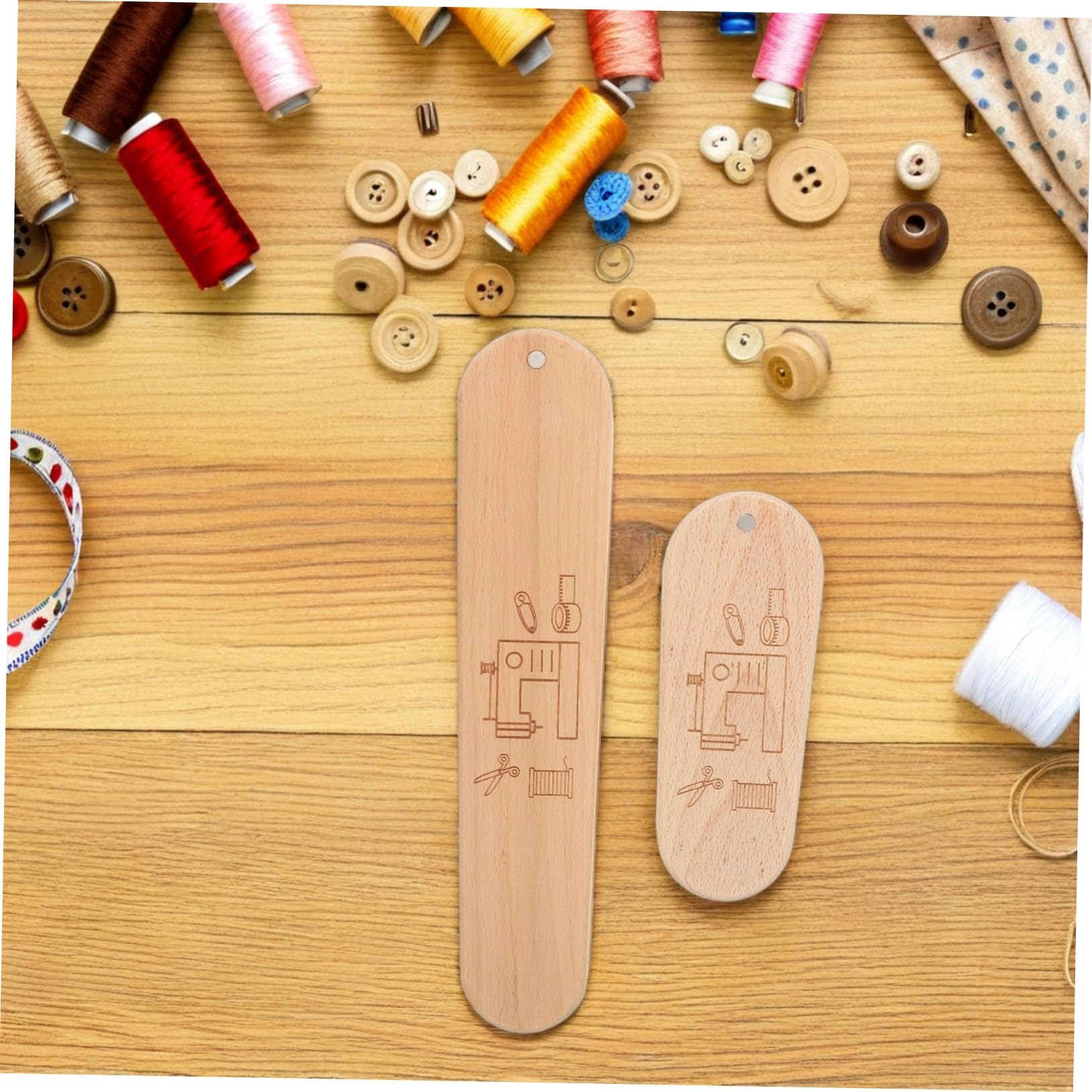 2pezzi Clapper Legno Per Cucito e Stiratura Con Scala Strumenti Per Quilting e Pressatura Tessuti Pratico e Resistente Per Cucitrici e Appassionati Di Patchwork