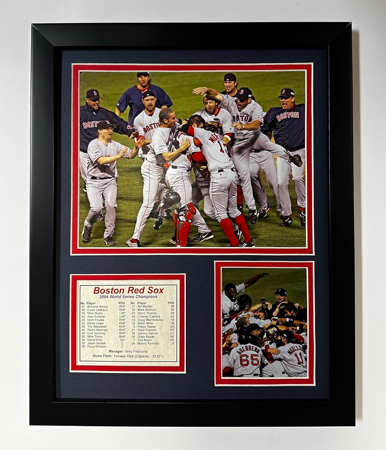 Legends Never Die "2004 Boston Red Sox World Series Champions Framed Photo Collage, 11 x 14-Inch