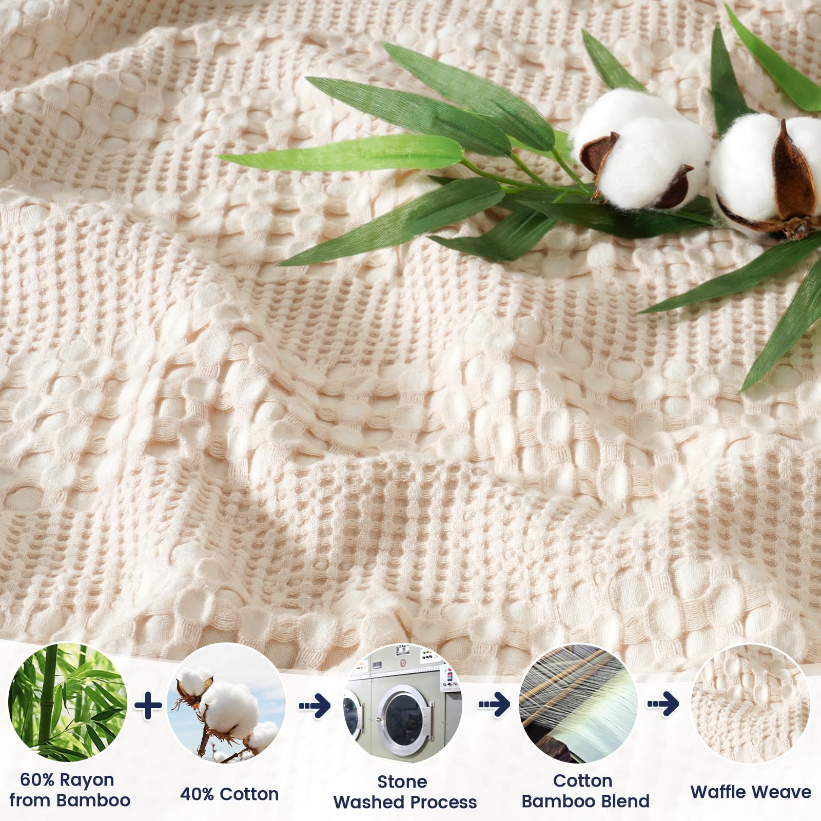 Amazon.com: PHF Stone-Washed Cooling Waffle Blanket Twin Size- 60