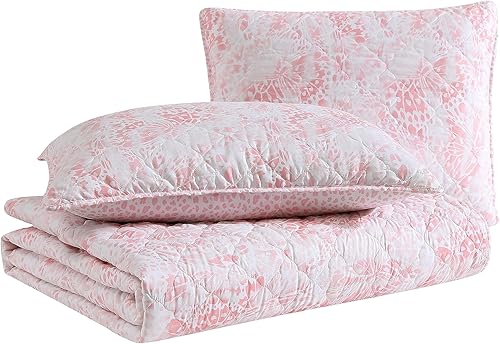 Miniatura 5 de Betsey Johnson - Juego de edredón King, ropa de cama reversible de microfibra cepillada con fundas a juego, decoración de dormitorio con costuras de