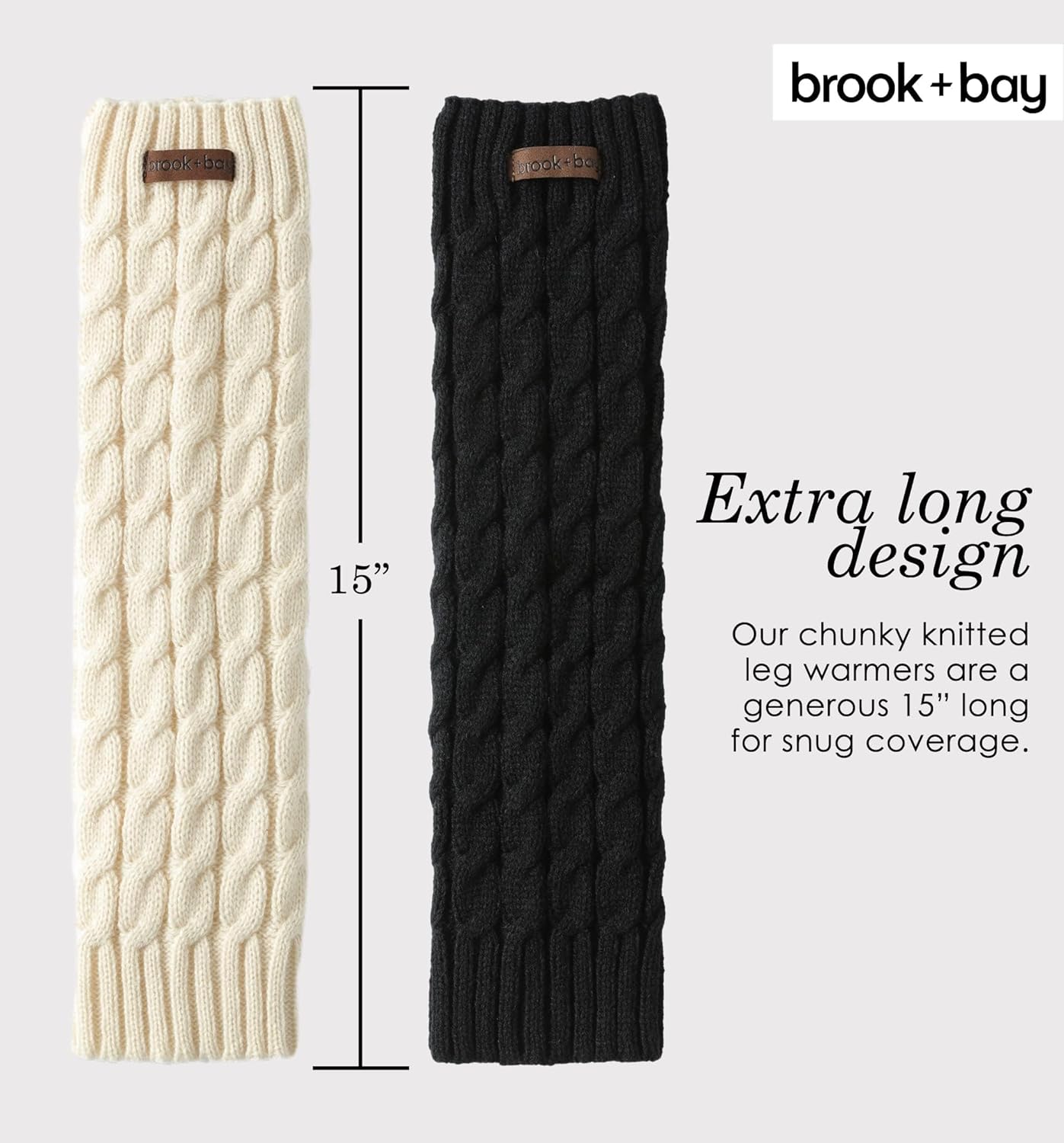 Brook + Bay Leg Warmers for Women - Cable Knit - Image 5