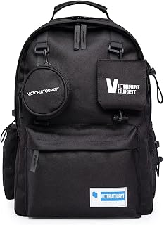 Casual Daypack College Laptop Backpack for Men Women Water Resistant Stylish Bookbag Lightweight Travel Bag Hiking Backpacks with Anti Theft Pocket Fits 14-15 Inch Computer(Black)